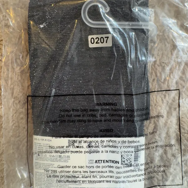 207 | NWT American Eagle Sparkly Metallic Glitter Tights Black Silver Women XS/S - Image 3