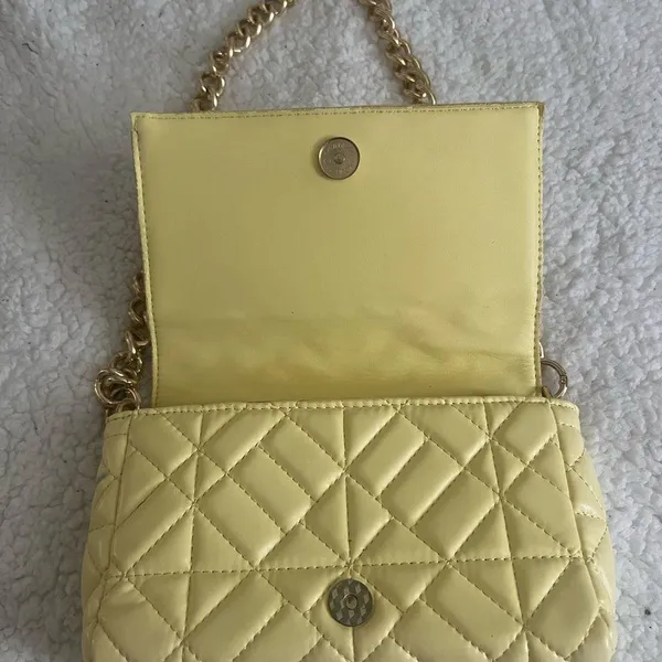 Boutique Yellow Quilted Chain Shoulder Bag - Image 6