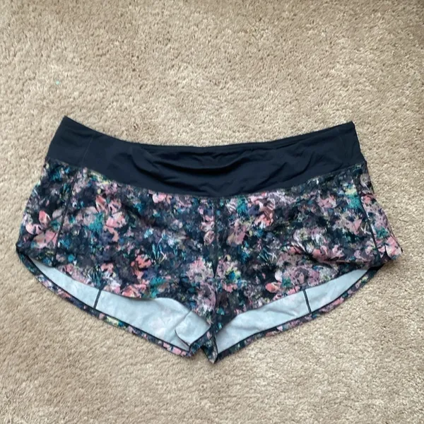Lululemon Women Run Speed Up Short 2.5" Inseam Dappled Daze‎ Obsidian Size 14 - Image 6
