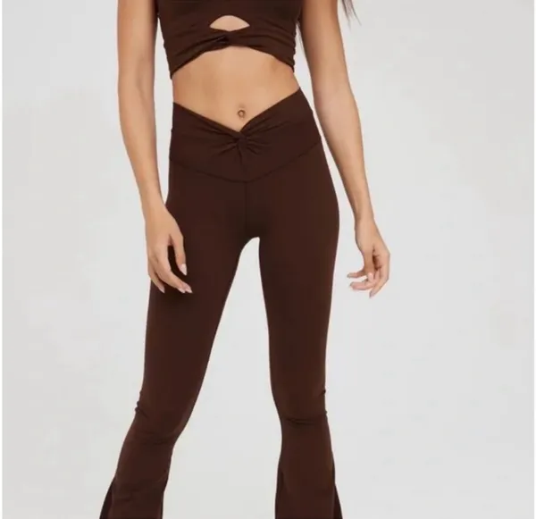Aerie Brown Knot-Front Crop Tank - Image 5