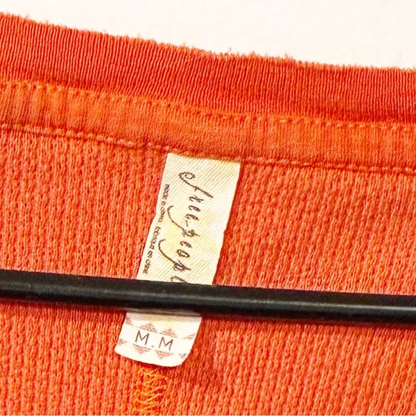 Free People Newbie Thermal with Masquerade Cuff Orange Size Medium - Image 4