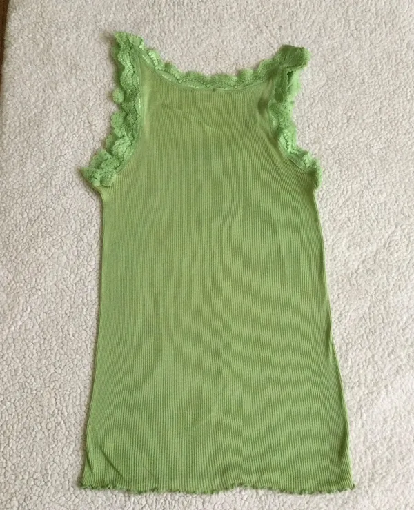 Angels Vintage Y2K Ribbed Lace Green Tank - Sz Medium - Image 8