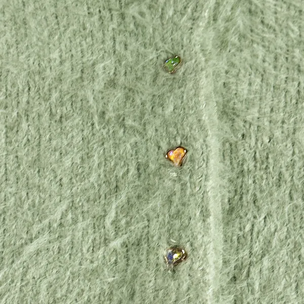 Free People Celeste Cardi Mint Green Cropped Fuzzy Cardigan XL - Image 4