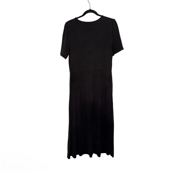 Quince Tencel Jersey Midi Dress Women Large Black Excellent Short Sleeve Pocket - Image 4