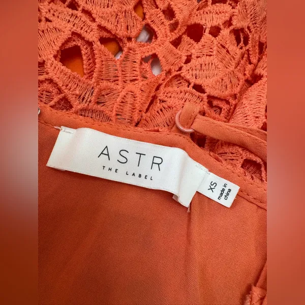 Astr The Label Lace Midi Dress Coral Peach size XS $90 - Image 6