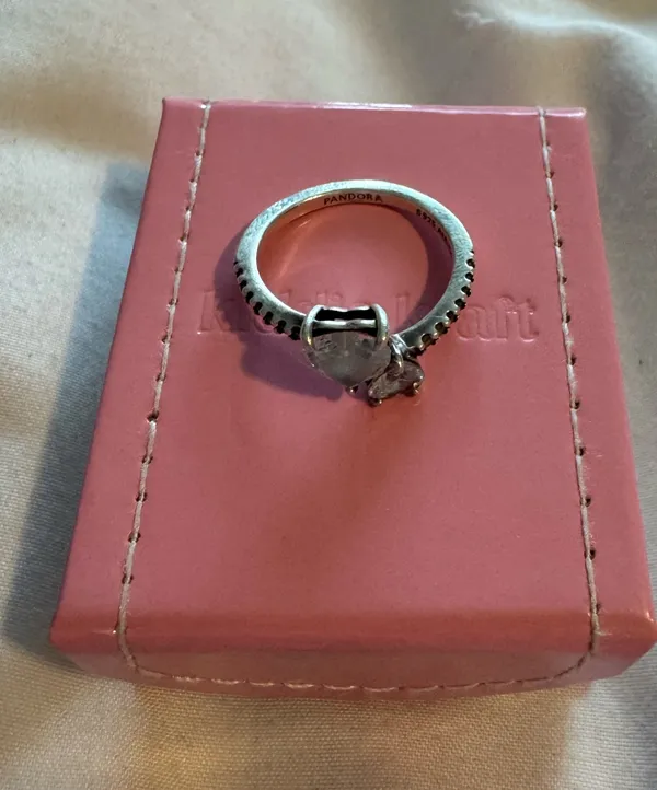 Pandora double heart sparkling ring - Image 3