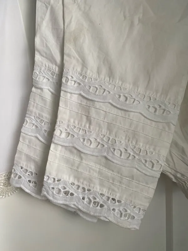 Pakistani/indian ready to wear Handmade White Shalwar Kameez outfit For Sale - Image 7