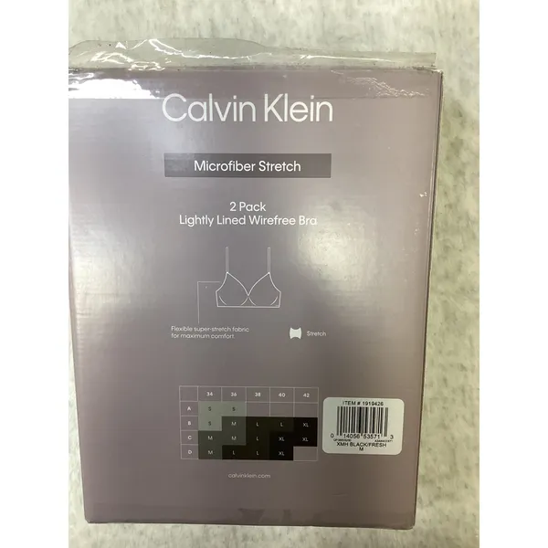 Calvin‎ Klein 2 Pack Lightly Lined Wirefree Bra Microfiber Stretch Black Fresh M - Image 3