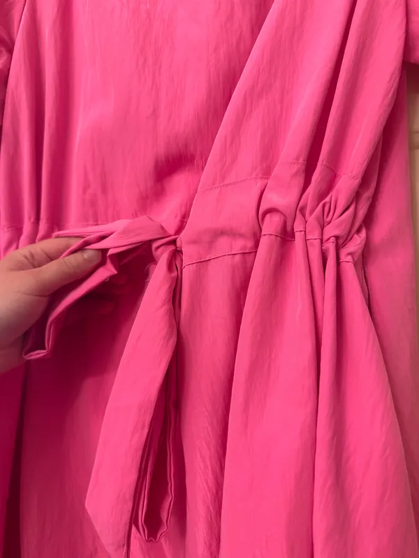 Glam Pink Cinch Waist Dress - Image 6