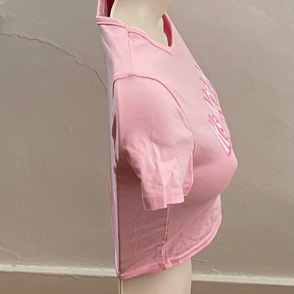 Pink “It’s Not Me It’s You” crop top, size S Barbiecore boho Y2K western beach - Image 10