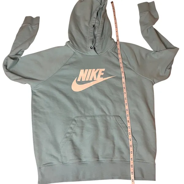 Nike Light Blue‎ Pullover Hoodie Unisex Medium Classic Swoosh Logo Cozycore - Image 9