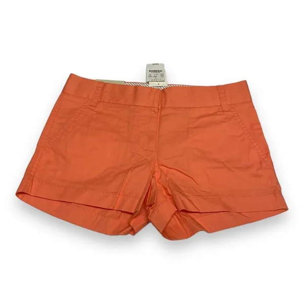 J.Crew Factory‎ Womens 3" Chino Shorts Neon Peach Coral Size 00 NWT - Image 4