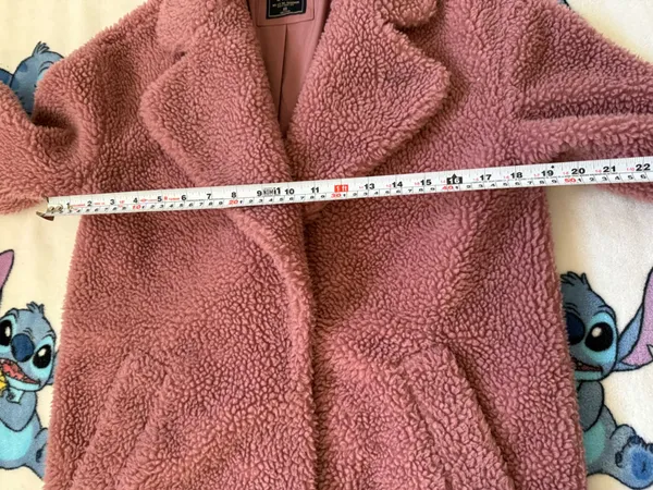 Abercrombie & Fitch Pink Teddy Sherpa Coat Xs Faux Fur Quiet Luxury Winter - Image 12