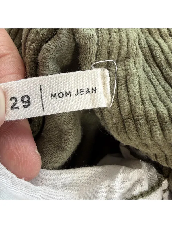 Pacsun Olive Green Corduroy Mom Jeans Womens 29 High Rise Tapered Y2K Indie - Image 5
