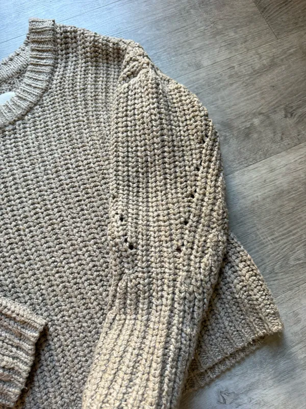 Aerie Wide Ribbed Tan Pullover Sweater Size XS Cotton Blend Measurements Length: approx. 22in from shoulder to hem Chest: approx. 22in from armpit to armpit lying flat 1188B60626e - Image 6