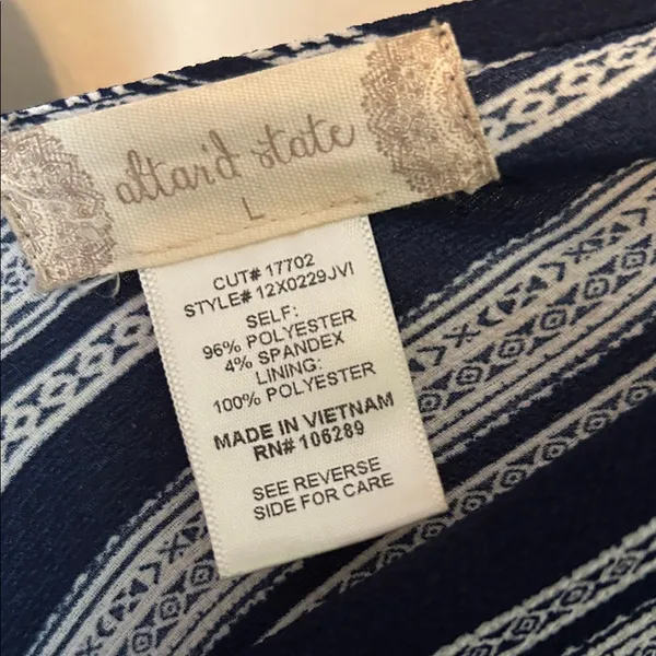 Altar'd State Navy and White Striped Romper - Image 2