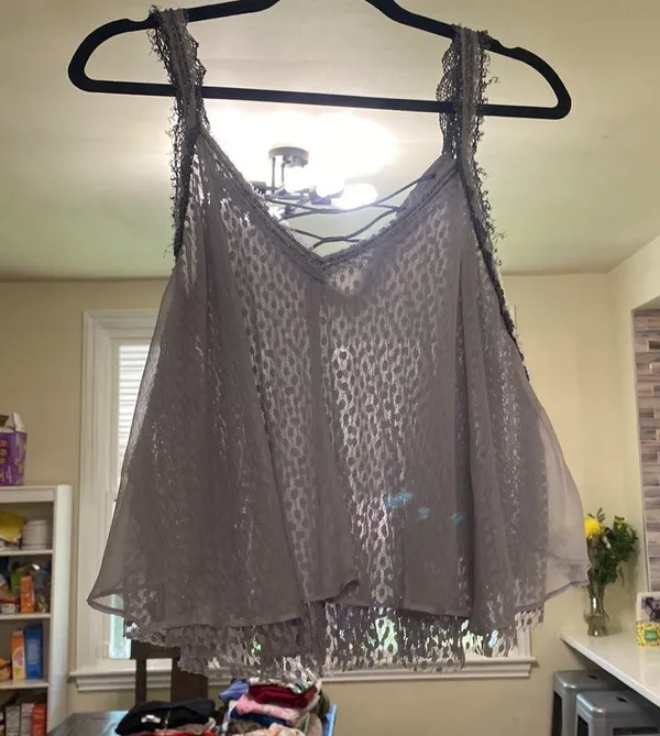 Free People Coasting On a Dream Top Size Small Dolphin Blue - Image 4