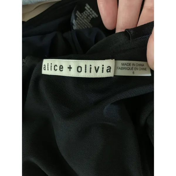 Alice Olivia Black One Shoulder Ruffle Party Going Out Crop‎ Top 6 - Image 4