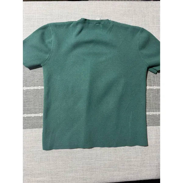 Wishlst Women Green Knit Cutout Short Sleeve T‎ Shirt Top Size L - Image 5