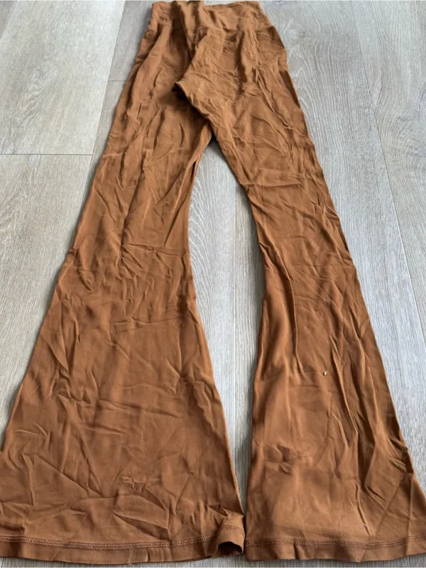 aerie High-Waist Flare Pants in Rust Brown - Image 5