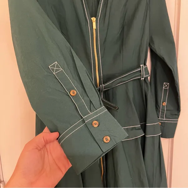 Anthropologie Long Sleeve Belted Front Midi Dress with Zipper - Image 7