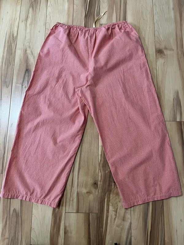 Victorias Secret Pajama Set Medium Orange Yellow Gingham Check Top & Crop Bottom - Image 11