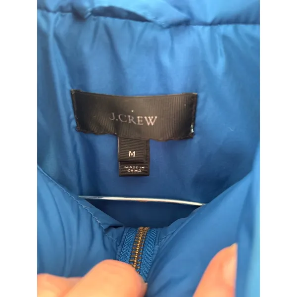 J.Crew Excursion‎ Quilted Puffer Vest Royal Blue Diamond Quilt Womens Medium - Image 2