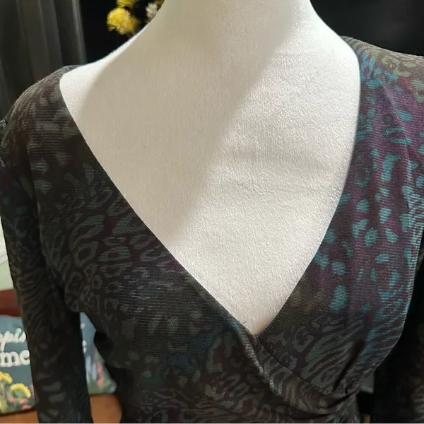Kay Unger Leopard Print Multi Colored Dress Size 6 - Image 2