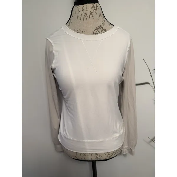 Lululemon Run Warm Up Crew Long Sleeve 1/2 Zip Back White Dune Women's Sz 6‎ - Image 2