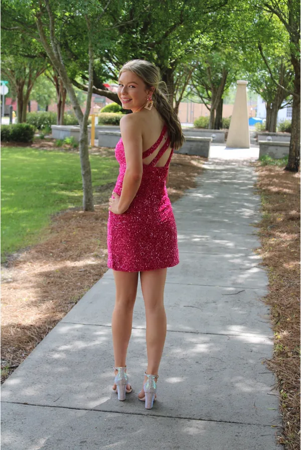 Hot pink Hoco dress - Image 2