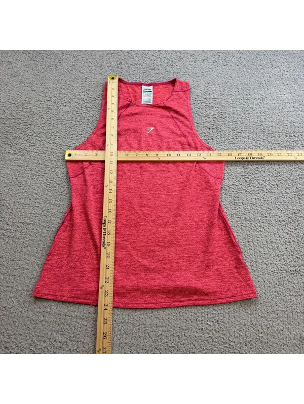 Gymshark Women’s Small Red Marl Racerback Workout Training Tank Top - Image 4