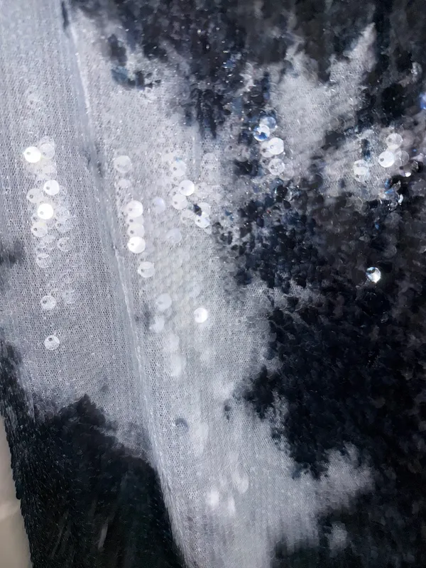 Navy and light blue sequin maxi dress Size 6 - Image 6