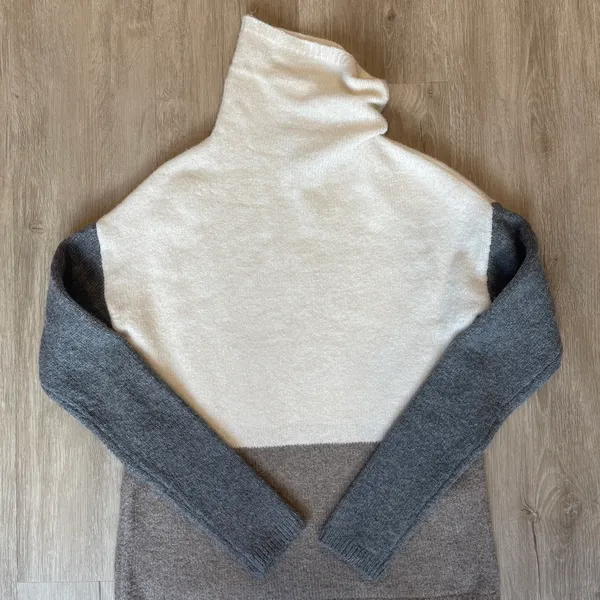 C&C California Sweater Turtleneck Wool cream size S - Image 2