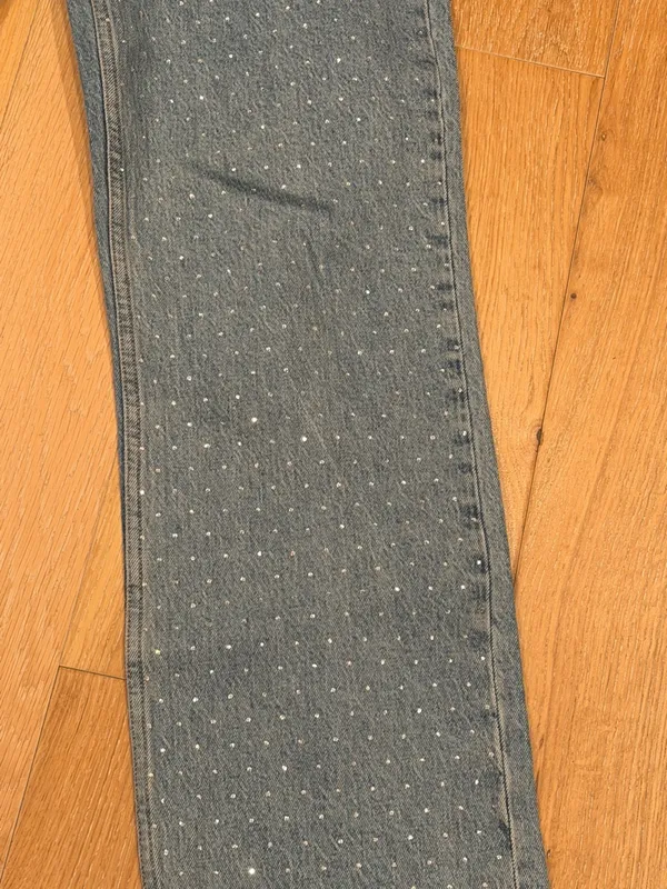 Abercrombie & Fitch the baggy‎ low rise curve love rhinestone jeans 26 - Image 2