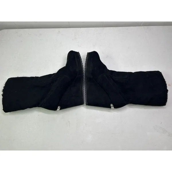 Juicy Couture Fold-Over Wedge Kasia Boots Ingot Micah Zamino Jenner 7.5 Black - Image 5