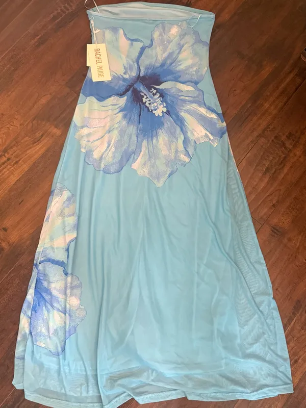 Rachel Paige Strapless Floral Midi Dress Size Medium Resort Vacation - Image 3