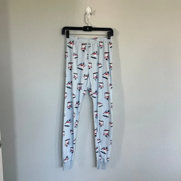 Hanna Andersson Women’s Blue Snowman Christmas Winter Pajamas Set Size Medium - Image 2