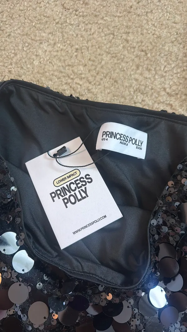 Princess Polly Mini Skirt Black sparkly  - Image 2