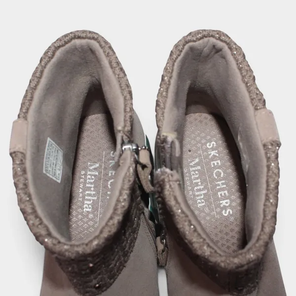 Skechers Martha Stewart Pier-Lite Fall Stunner Suede Boots 8.5 Taupe NWT - Image 13