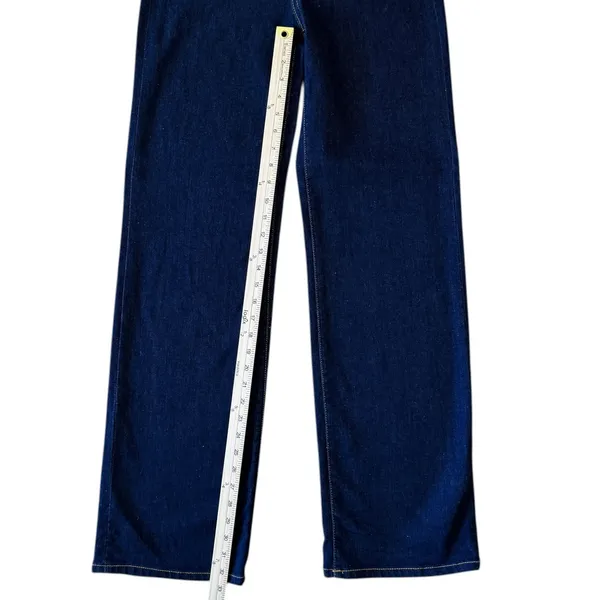Zara Jeans High Rise Wide Leg Dark Wash Indigo TRF Denim‎ Size 4 26 8246/045/407 - Image 3