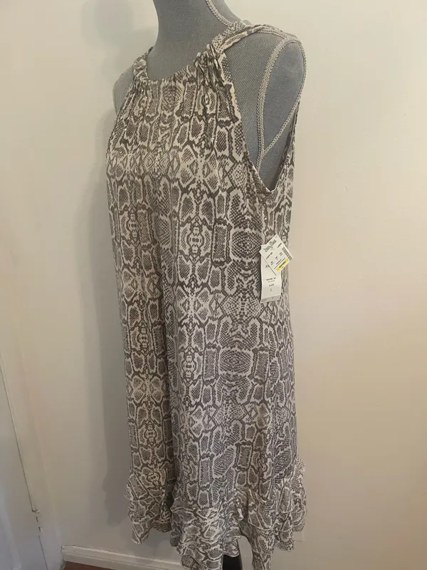 Void Snake Print Halter Swing Dress Size L - Image 7