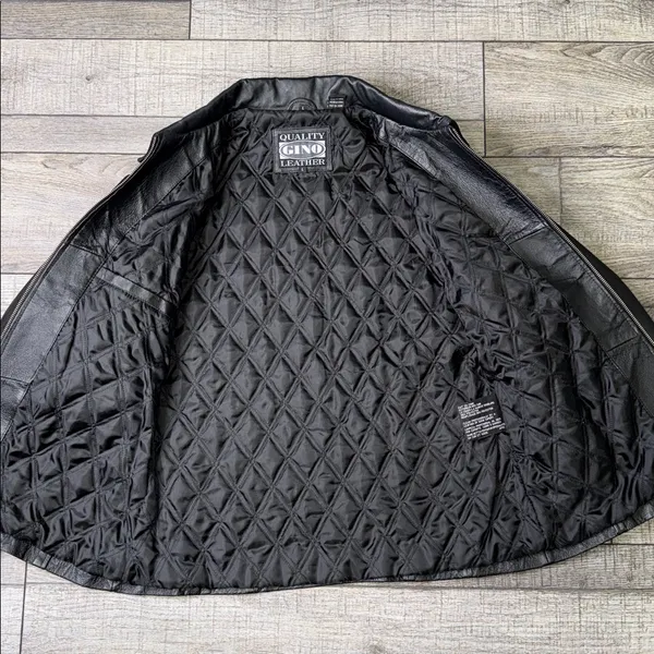 Gino Quality Leather Elegant Black Ladies Jacket Size L - Image 4