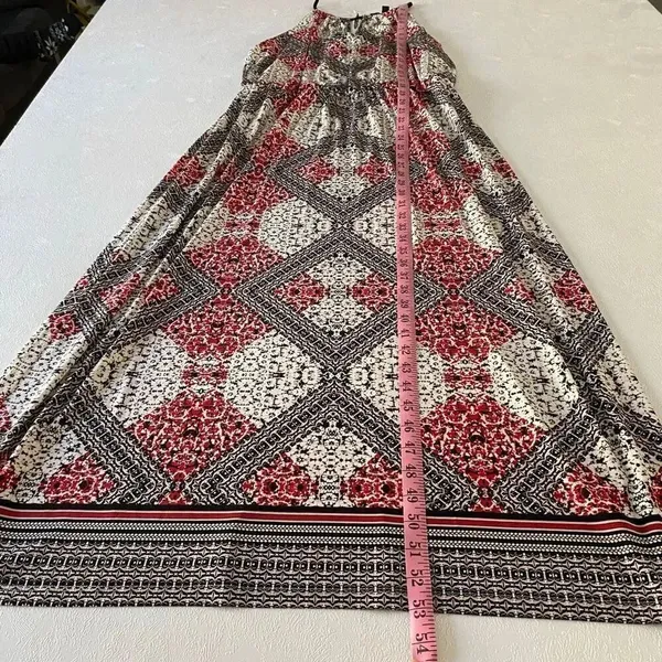 Suite 7 Maxi Dress 14P Petite Red Black Geometric Print NWT Sleeveless Summer Dr - Image 6