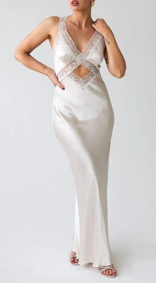 Rumored Crossroads Maxi Dress White - Image 11