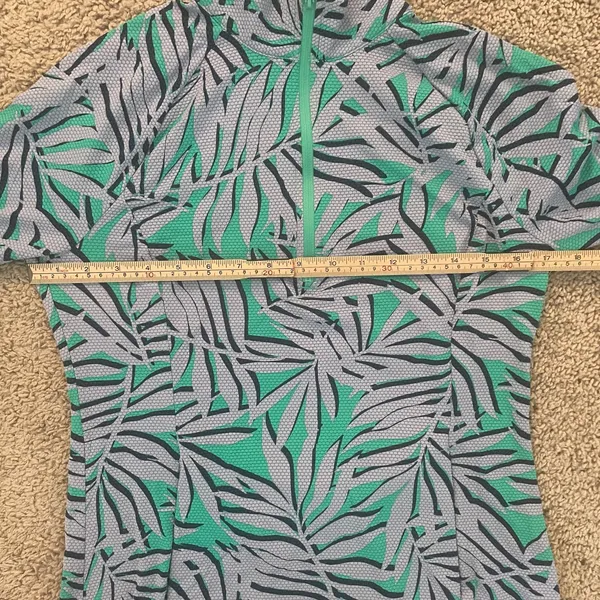 Tommy Bahama IslandZone Active Half-Zip Palm Print Pullover Sz Med - Image 7