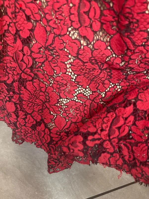 Ellie Wilde mon Cheri red and tan lace gown size 4 - Image 10