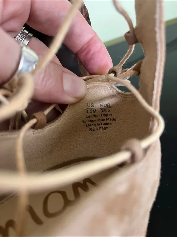 Sam Edelman Serene suede lace-up sandals in tan - Image 3