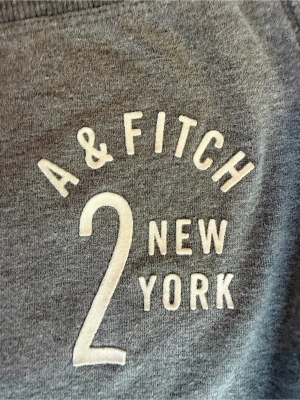 Abercrombie & Fitch Gray Wide Leg Sweatpants Logo Lounge Pants M - Image 4