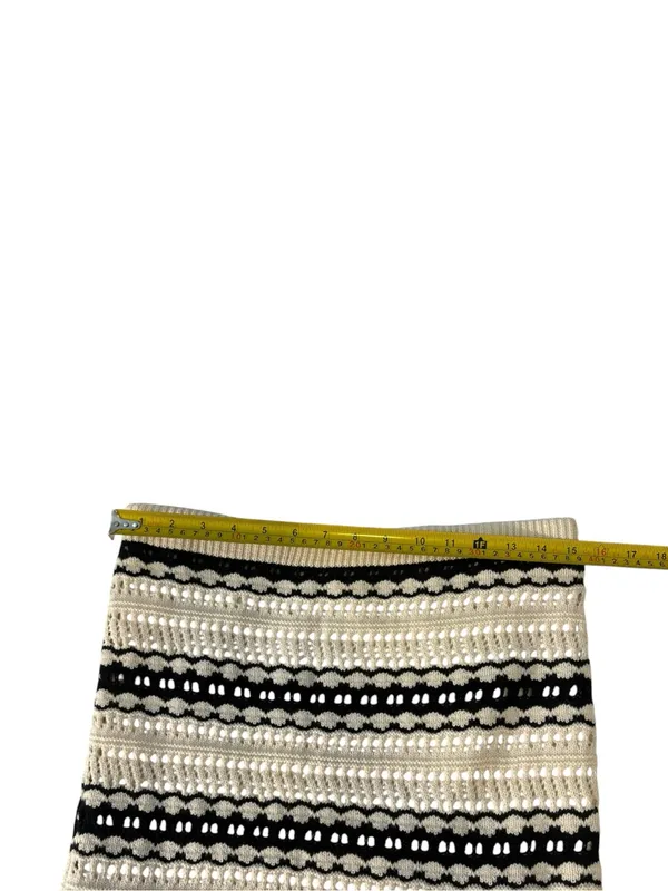 Freshman 1996 Crochet 2 Piece Maxi Skirt Set L Black Ivory Boho Coachella - Image 7