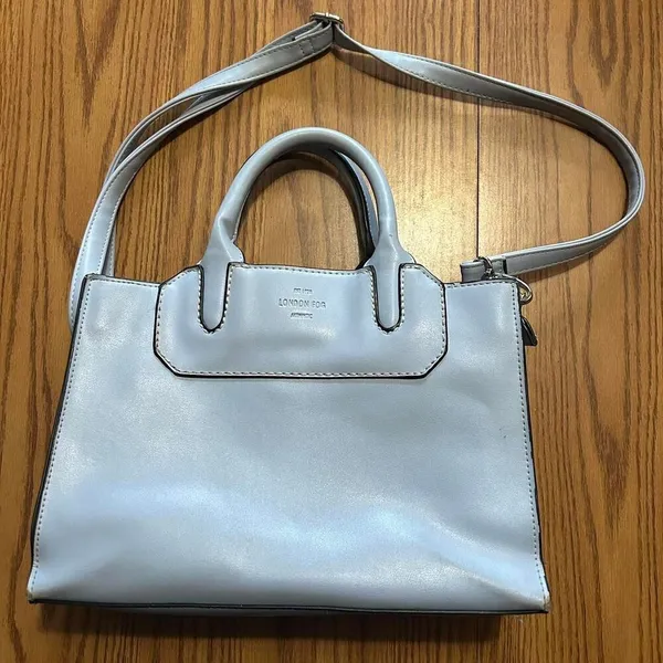 Light Baby Blue London Fog Leather Shoulder Bag Purse - Image 2